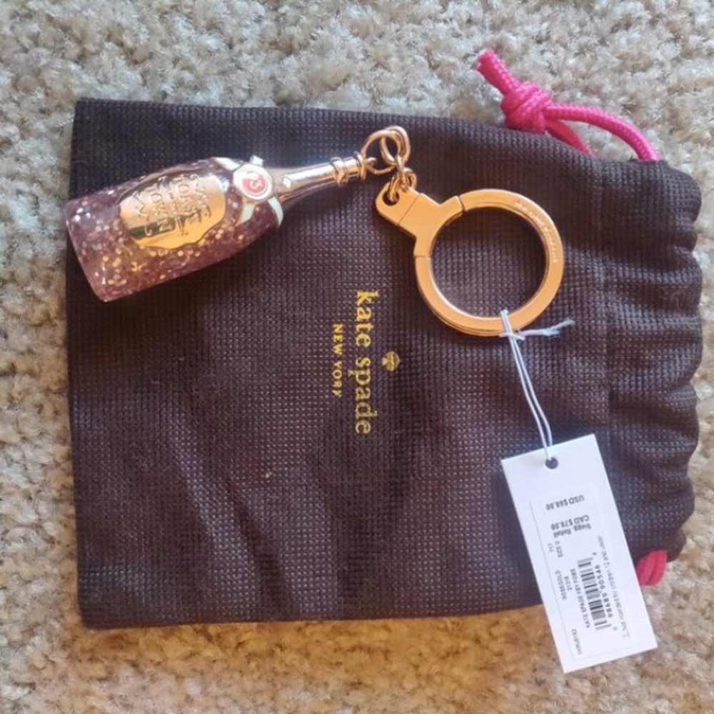 Kate Spade Keychain Champagne Bottle New